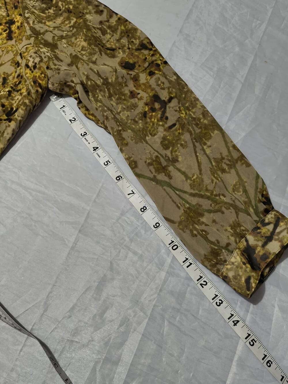 Coldwater Creek Sheer Long Sleeve Button Down Brown Floral Fall Vibes XL (18) - Picture 11 of 12